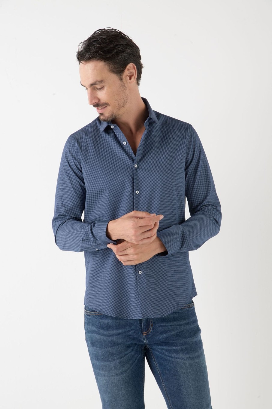 Pret-A-Porter Ollygan | Chemise Regular Popeline Micro-Motifs Gina